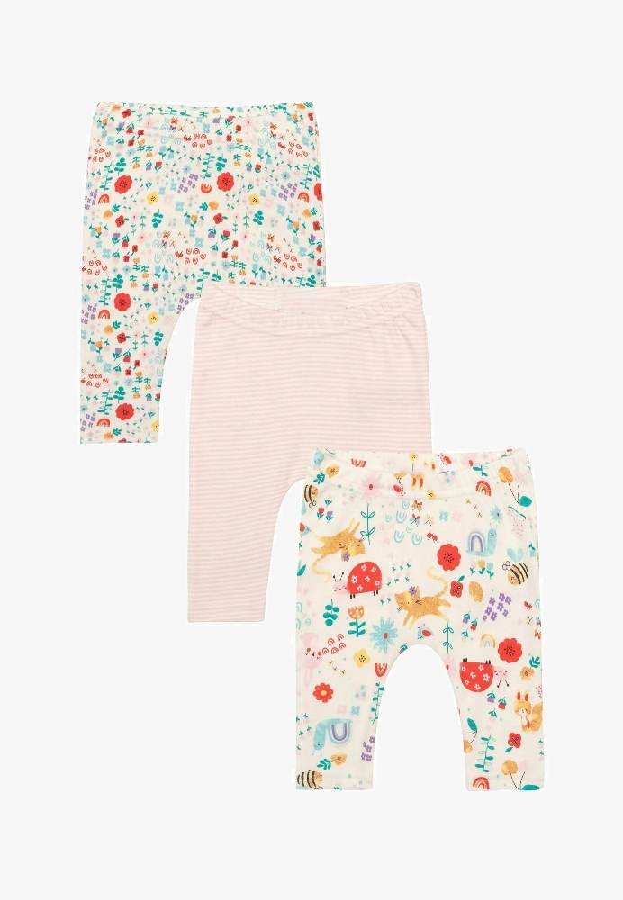  Infancie 3-Pc 100% Cotton Baby Pants 0-12m (In the garden)